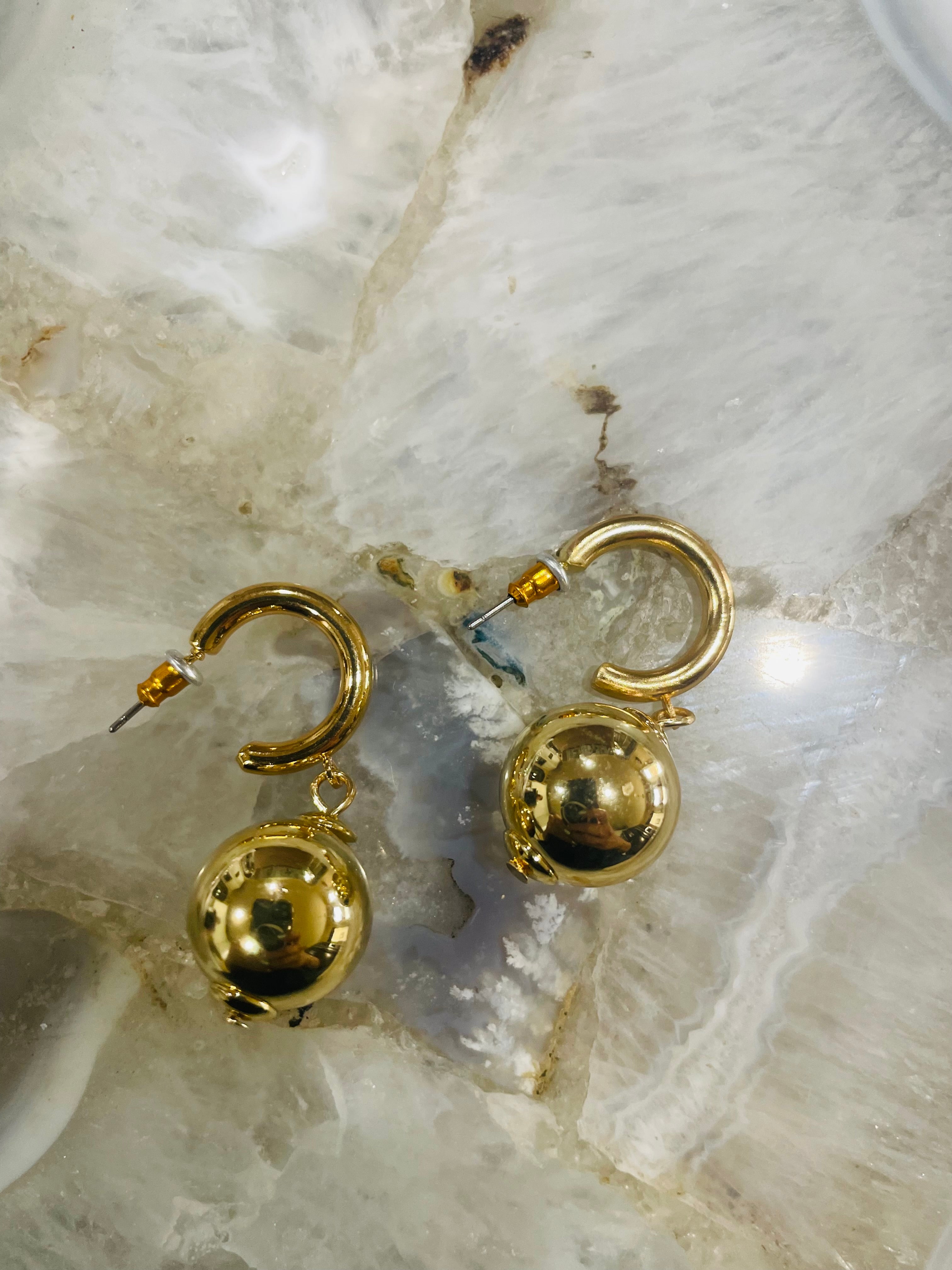 Hoop and ball earrings