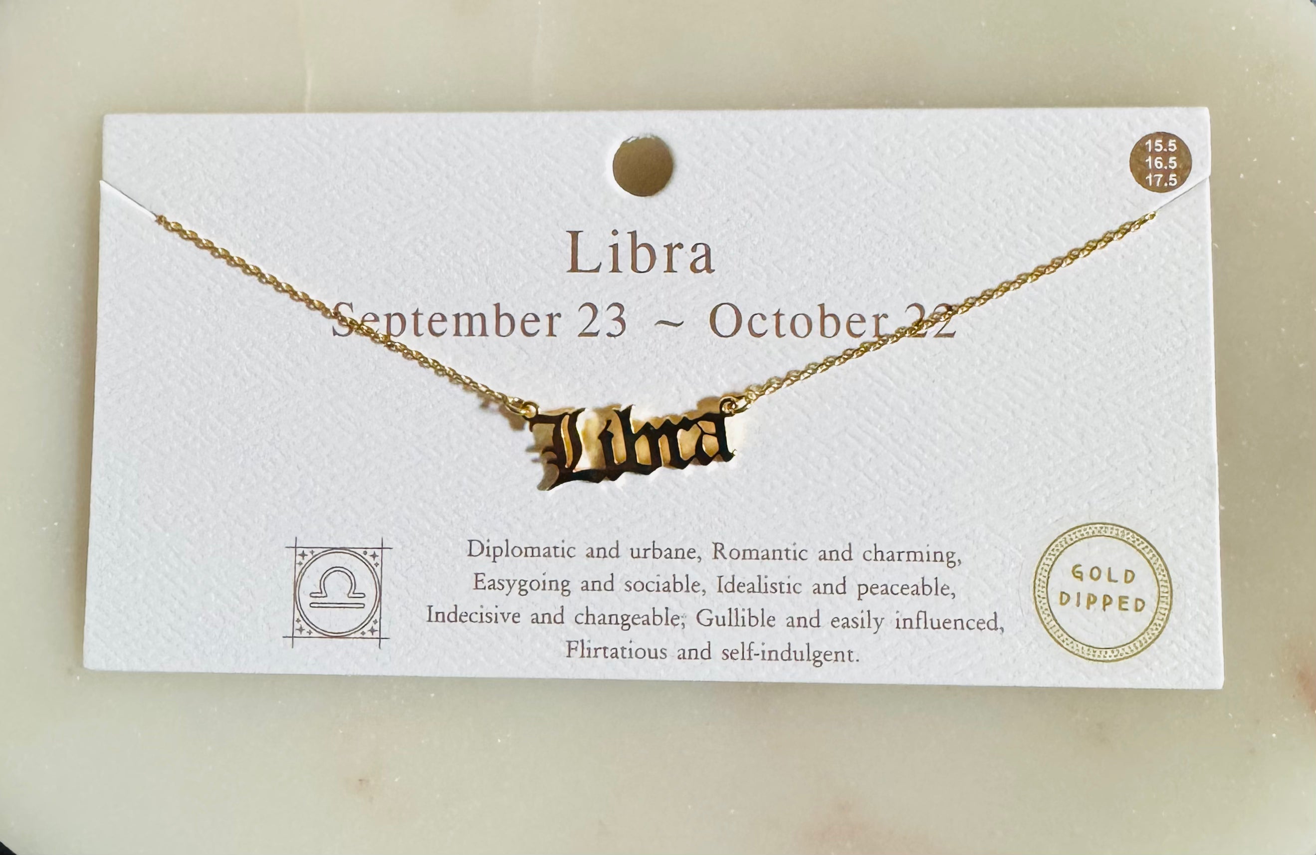 Libra Zodiac Necklace