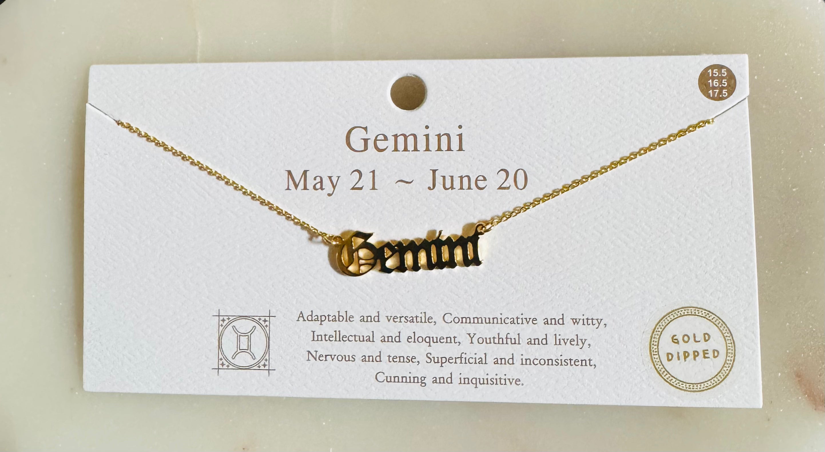 Gemini Zodiac Necklace