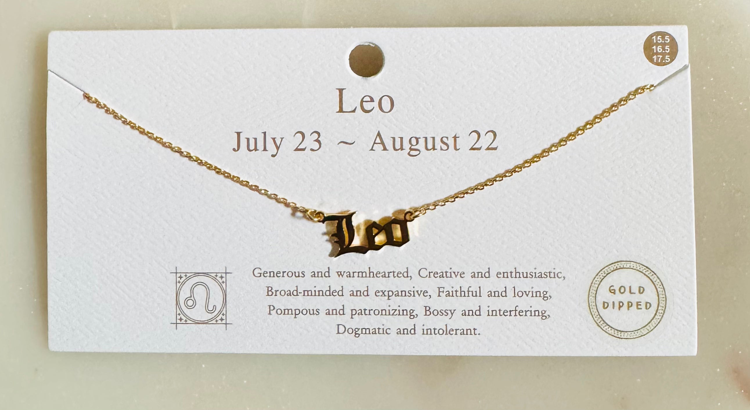 Leo Zodiac Necklace