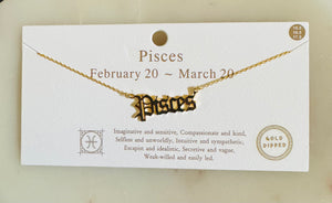 Pisces Zodiac Necklace