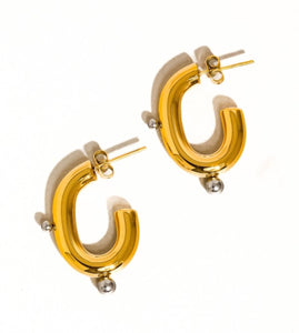 18k Hoops with Silver Balls