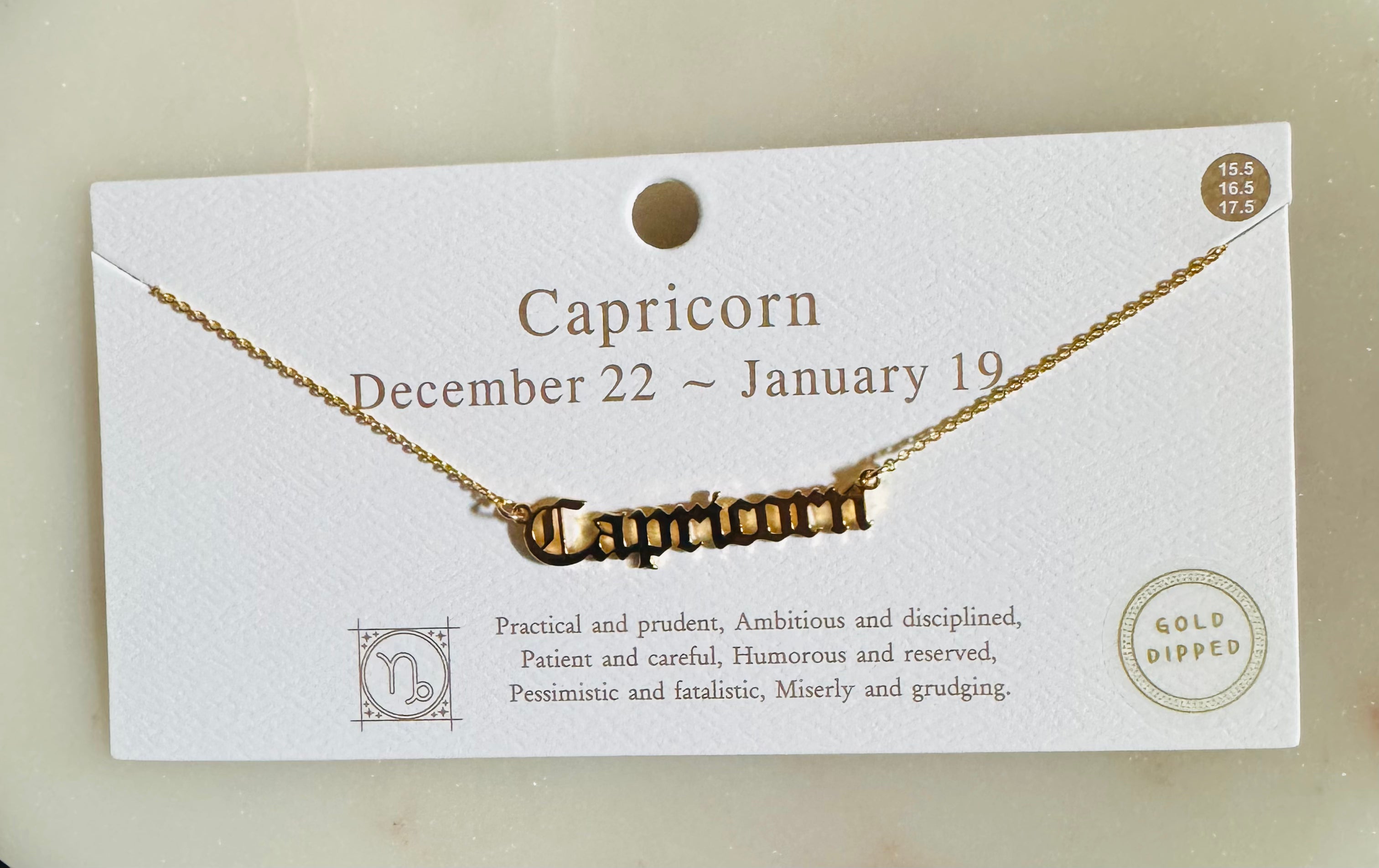 Capricorn Zodiac Necklace