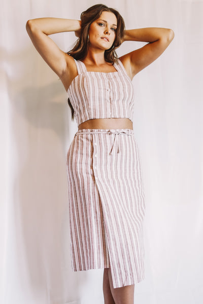 Button Front Midi Skirt and Top Set – Goza Boutique
