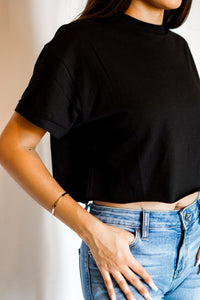 Cropped Black Tee