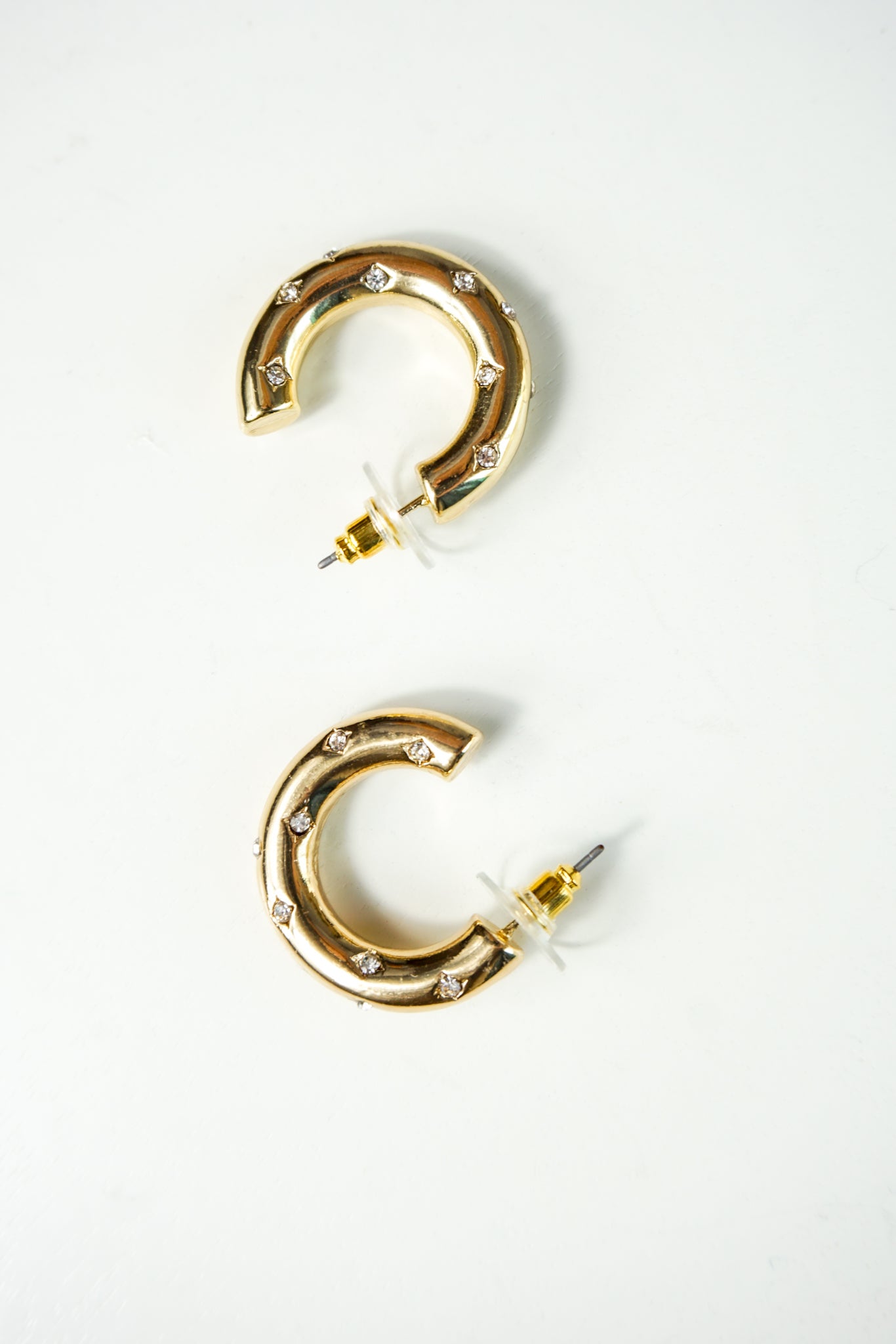 Rhinestone Mini Hoop Earrings