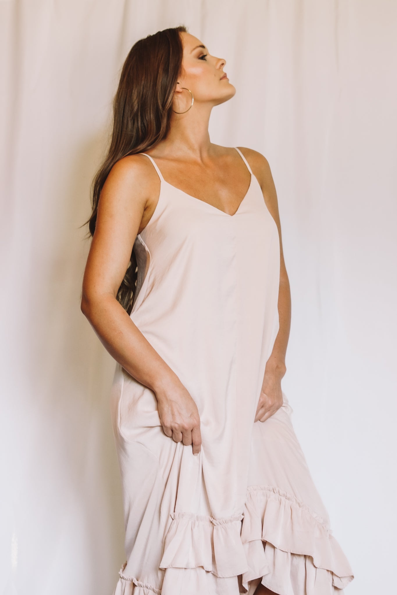 Neveah Ruffle Hem Slip Dress