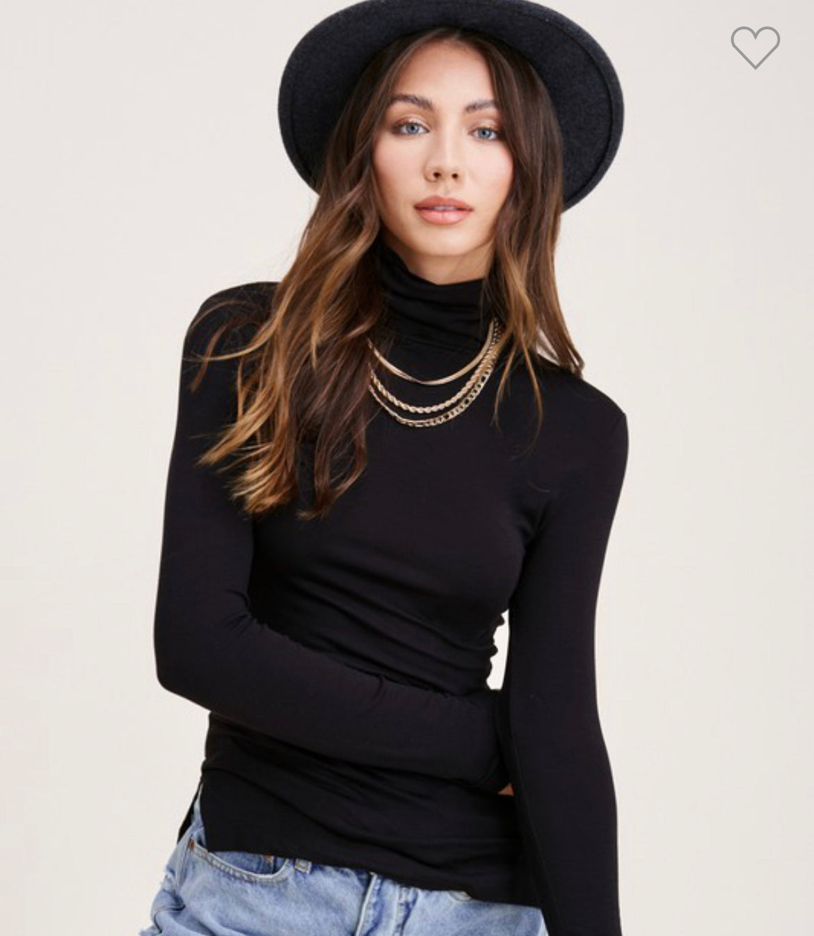 Black fitted turtle neck