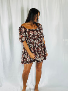 Floral tiered mini dress