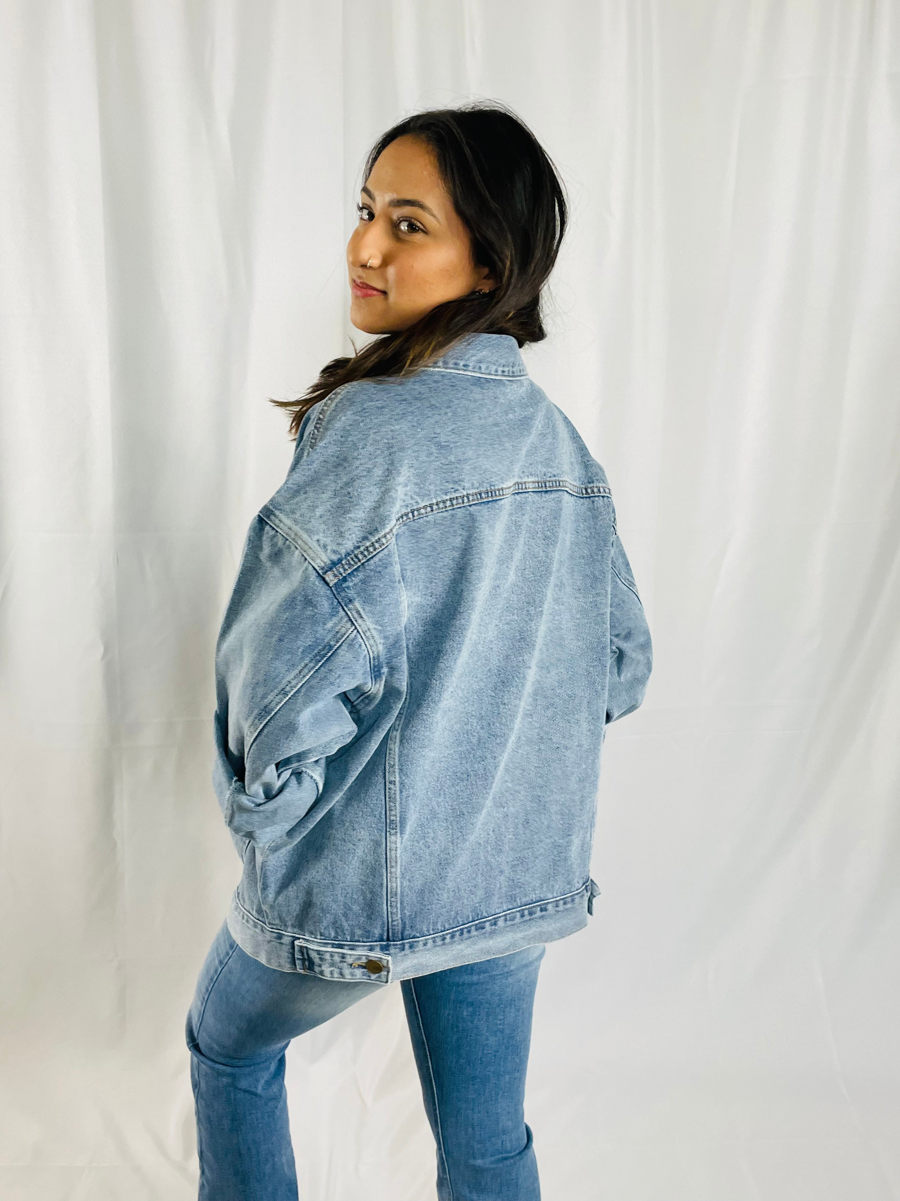 Boxy-Cut Unisex Denim Jacket