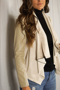 Faux leather & suede mix jacket