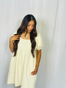 Cream Square Neck Dress