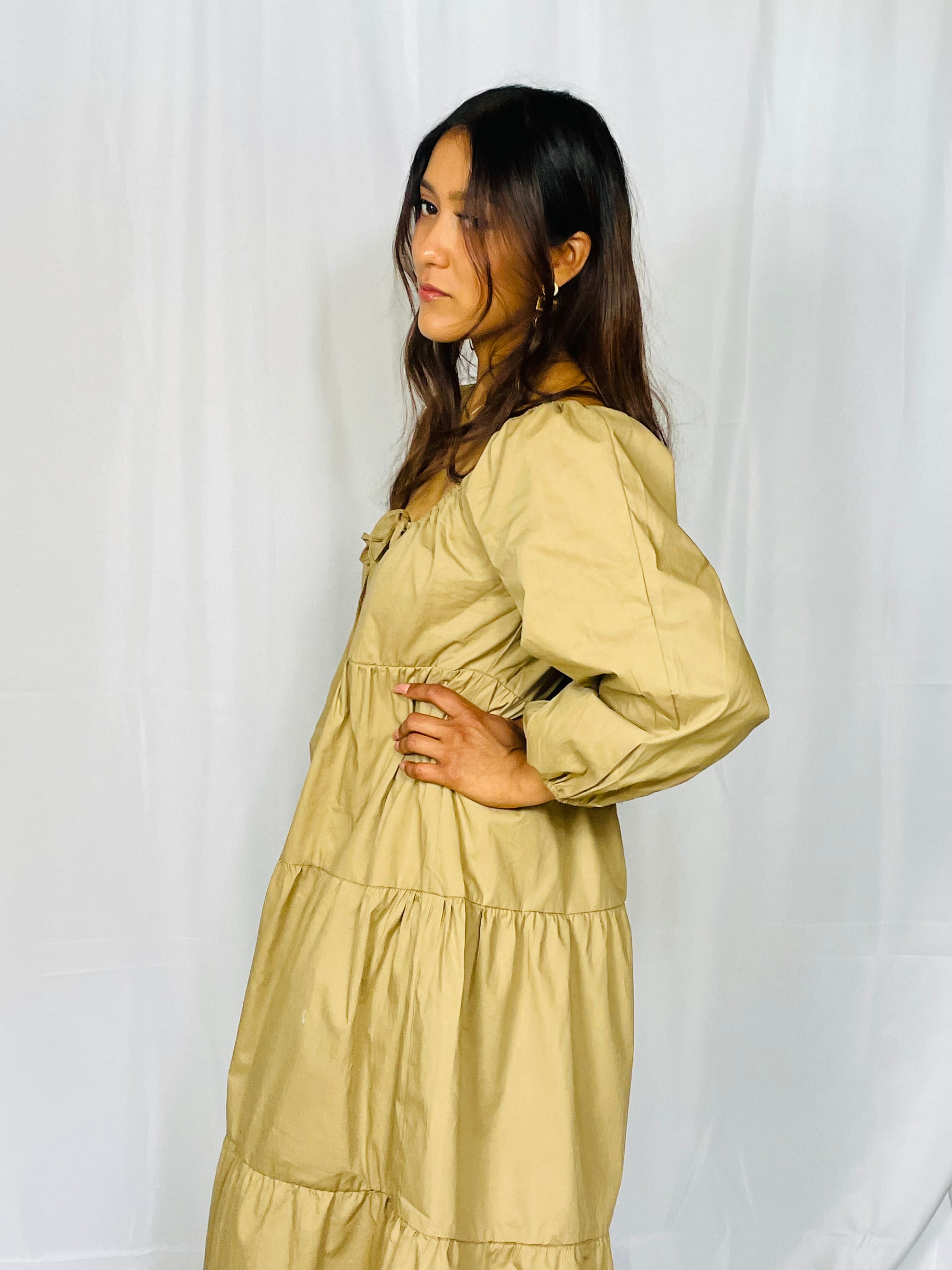 Babydoll Khaki Dress