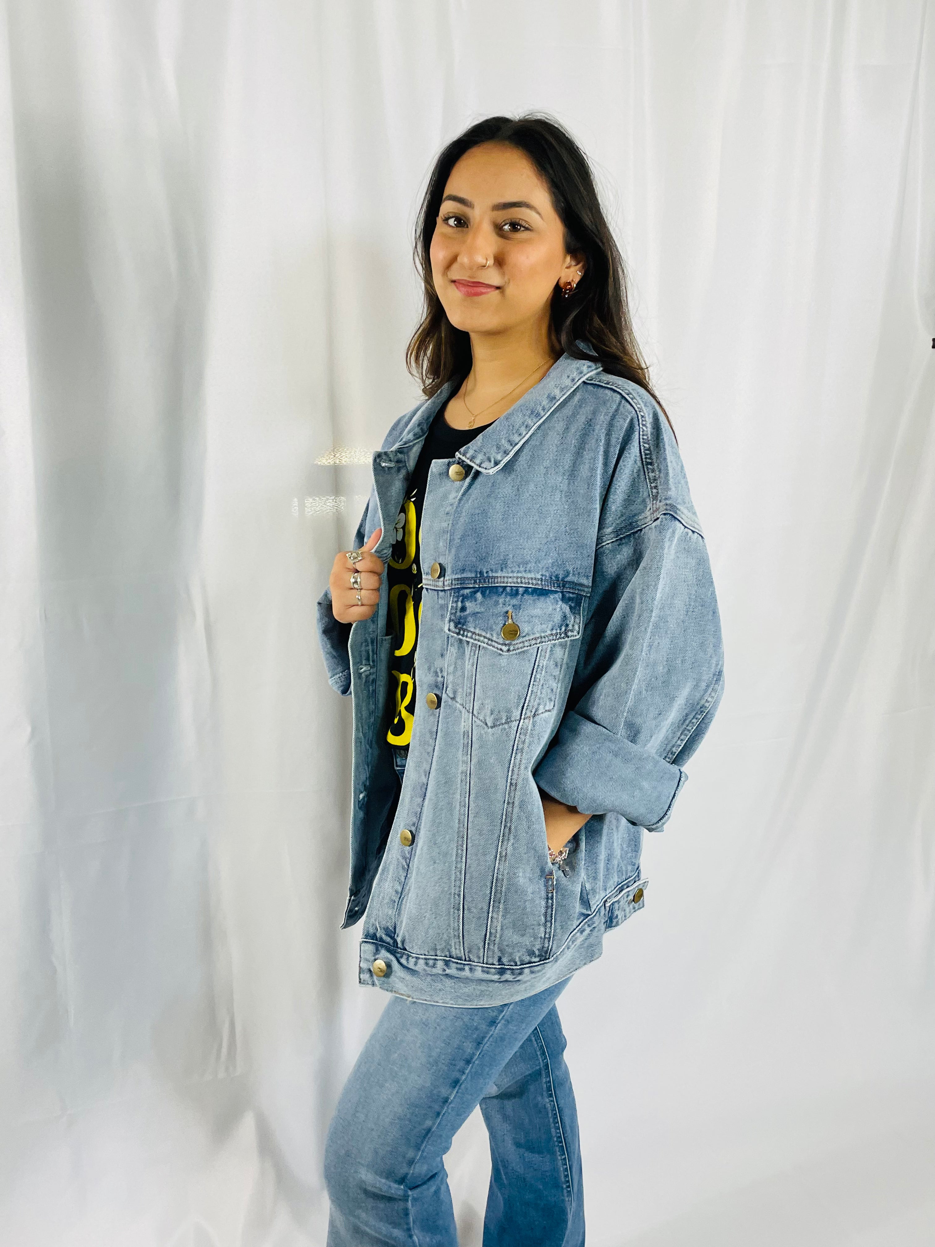 Boxy-Cut Unisex Denim Jacket