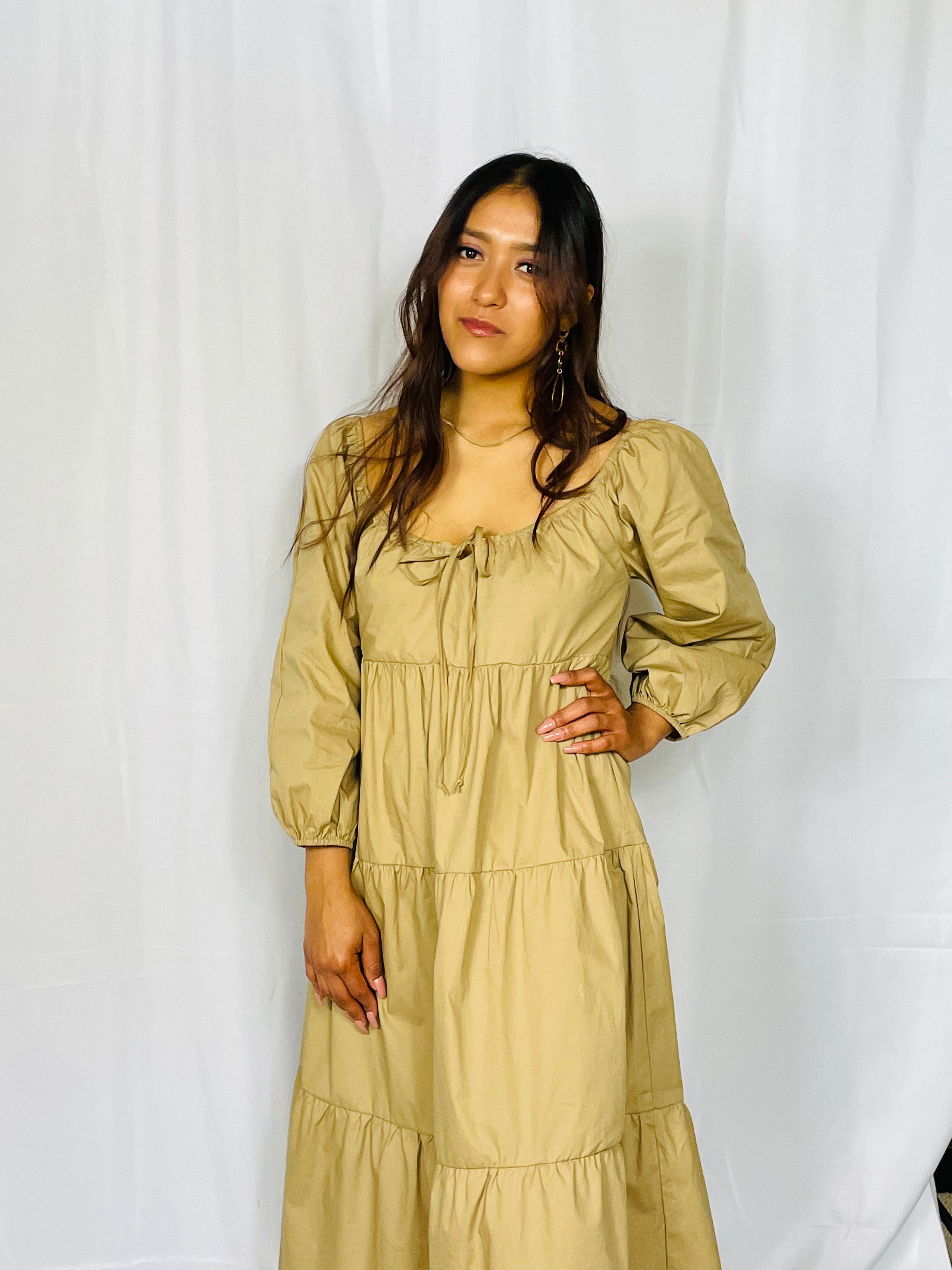 Babydoll Khaki Dress