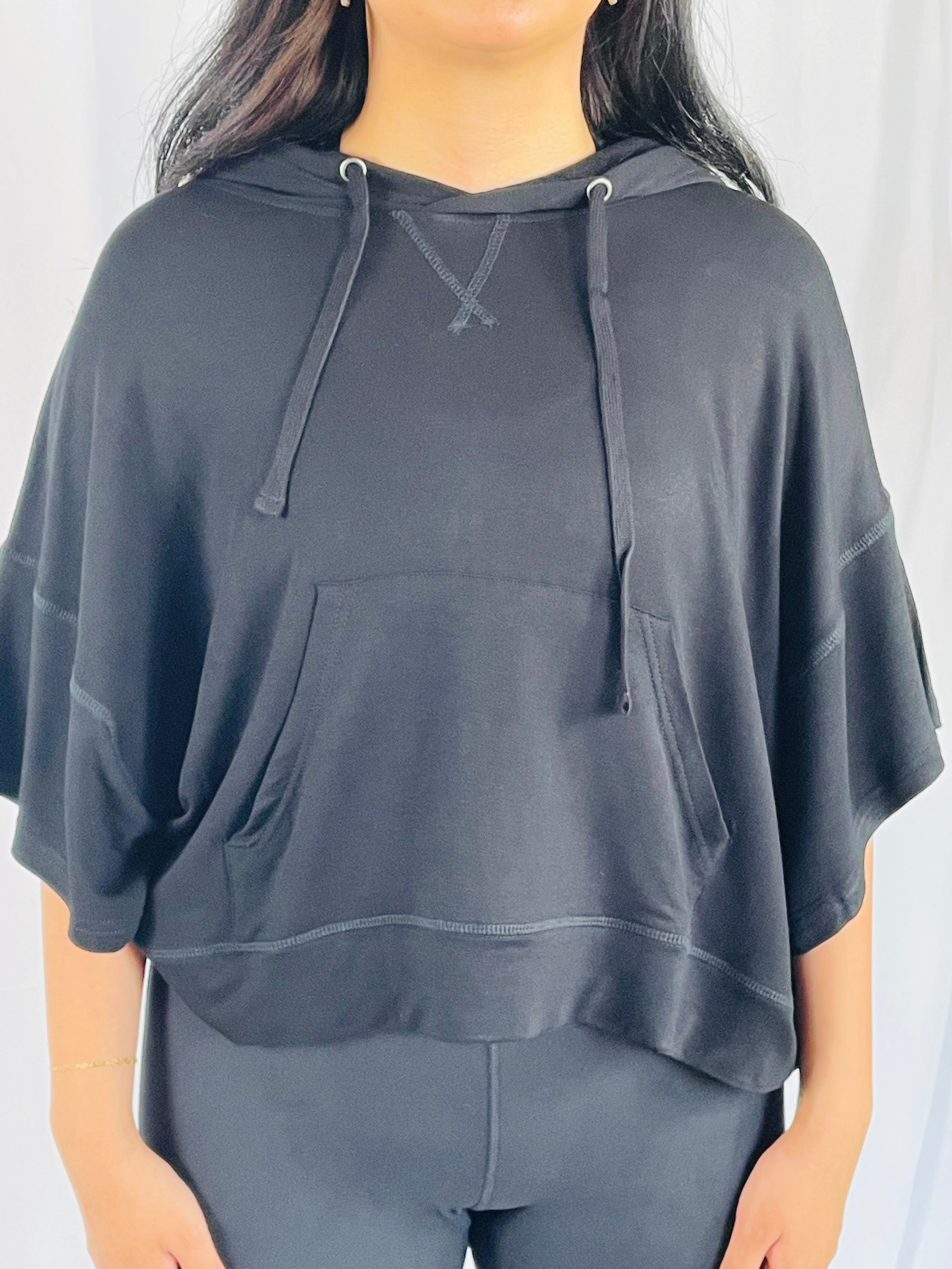 Boxy hoodie sweatshirt