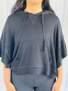 Boxy hoodie sweatshirt