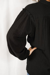 French Gauze Puffed Sleeve Shirt