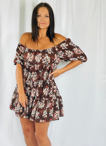 Floral tiered mini dress