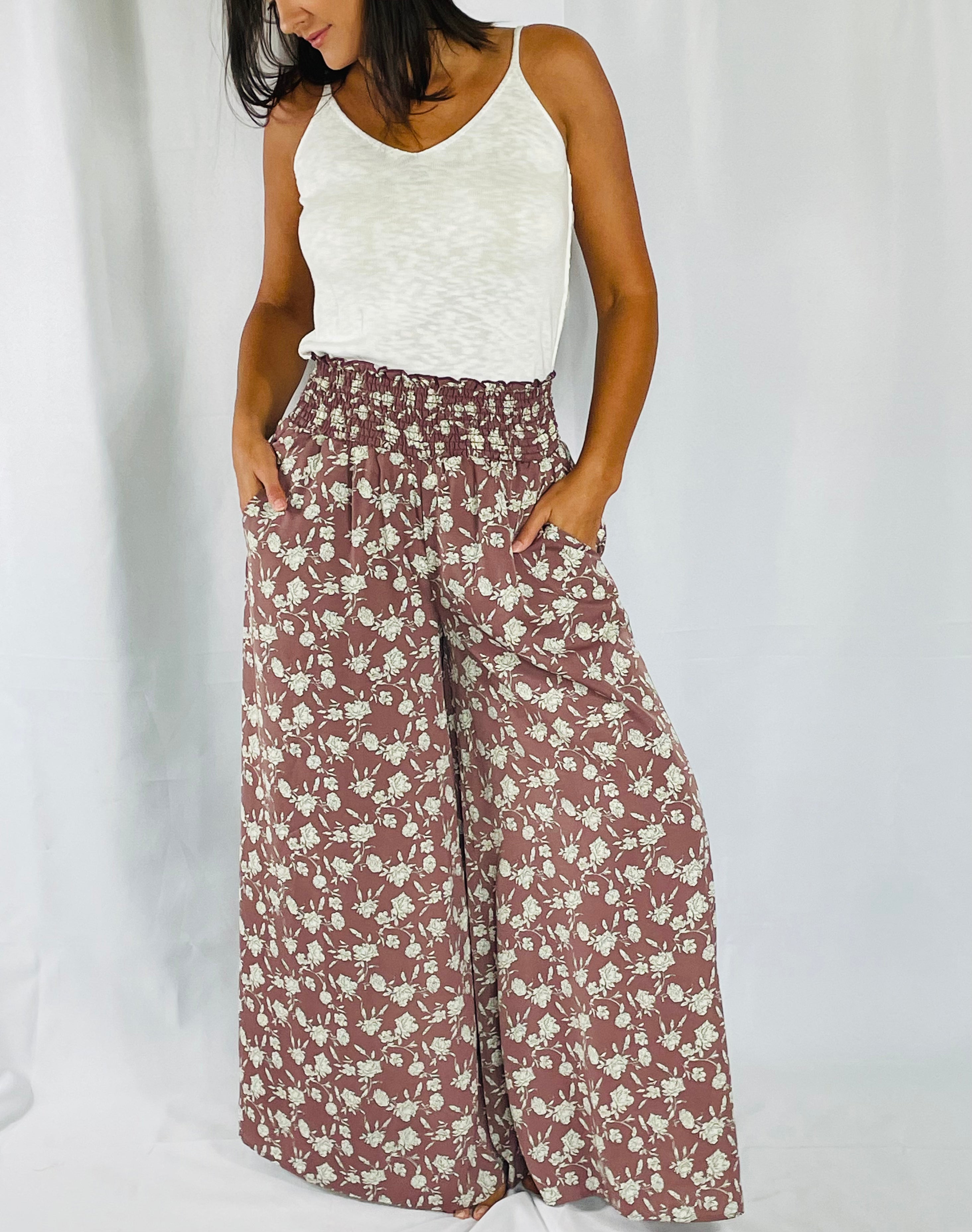 Floral maxi pants