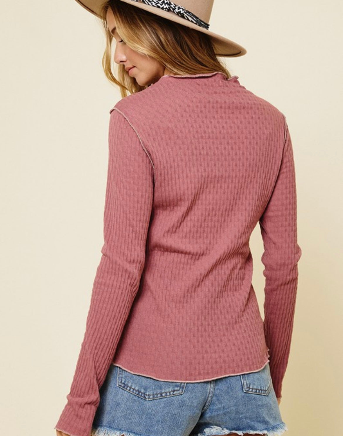 Solid long sleeve top