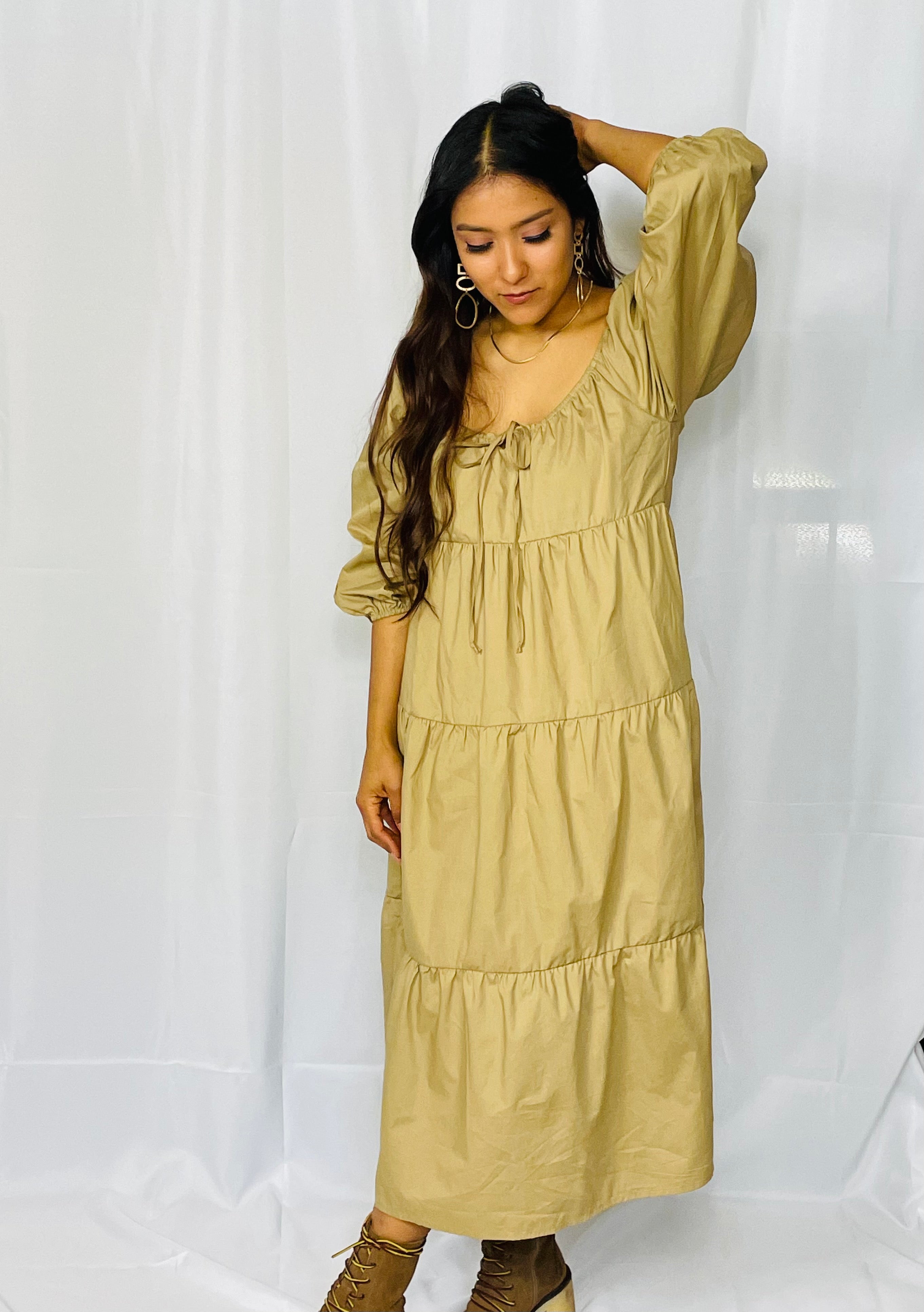 Babydoll Khaki Dress