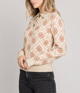 Button collar sweater