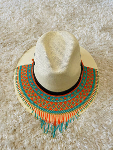 Mexican beaded necklace and hat topper