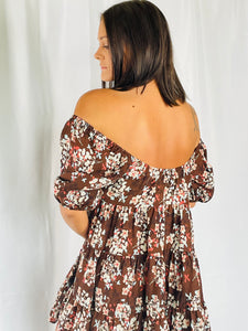 Floral tiered mini dress