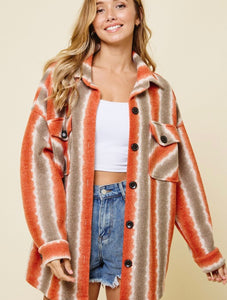 Stripped oversized cozy jacket