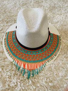 Mexican beaded necklace and hat topper